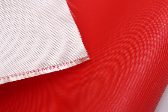0.45mm rote silikonumhüllte Twill-Webart des Wärmedämmungs-Fiberglas-Gewebe-1/3