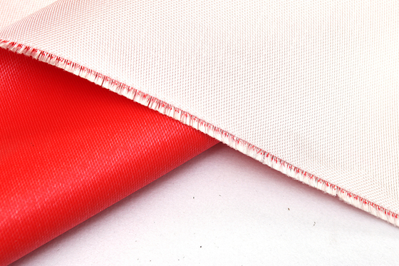 0.45mm rote silikonumhüllte Twill-Webart des Wärmedämmungs-Fiberglas-Gewebe-1/3
