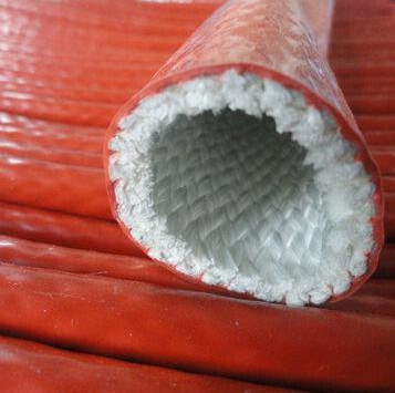 Flammen-Widerstand-Silikonkautschuk beschichtete Fiberglas-Sleeving Wärmedämmung